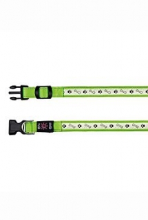 Obojek USB svítící 30-40cm/25mm S-M zelený TR