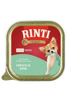 Rinti Dog Gold Mini vanička jelen+hovězí 100g
