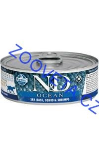 N&D CAT OCEAN Adult Sea Bass & Squid & Shrimps 80g