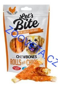 Brit Let's Bite Chewbones Rolls & Chicken 110g