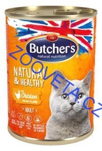 Butcher's Cat Natur.&Healthy kousky kuřete v želé 400g