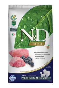 N&D PRIME DOG Adult M/L Lamb & Blueberry 2,5kg