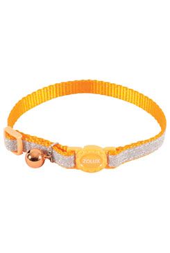 Obojek kočka SHINY nylon oranžový 10mm/30cm Zolux