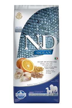 N&D OCEAN DOG LG Adult M/L Codfish & Orange 12kg