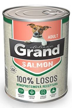 GRAND konz. deluxe pes  losos adult 400g