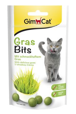 Gimcat GRAS BITS tabl. s kočičí trávou 40g