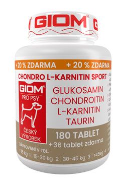 Giom pes Chondro L-karnitin SPORT 180 tbl+20% zdarma
