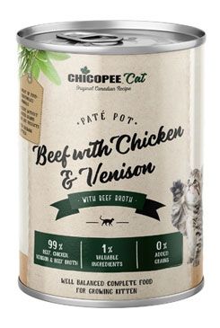Chicopee Cat konz. Kitten Paté Pot Beef+Chicken 400g