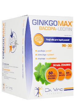 GinkgoMAX + Bacopa +Lecitin  tob. 90+30zdarma