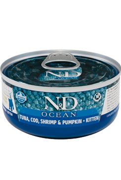 N&D CAT OCEAN Kitten Tuna & Cod & Shrimp & Pumpkin 70g
