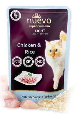 Nuevo kočka kapsa light kuřecí s rýží 85g