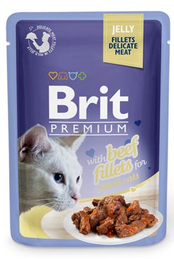 Brit Premium Cat D Fillets in Jelly with Beef 85g