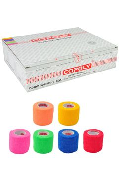 Obinadlo elast. CoPoly 2,5cm x 4,5m MIX NEON 24ks