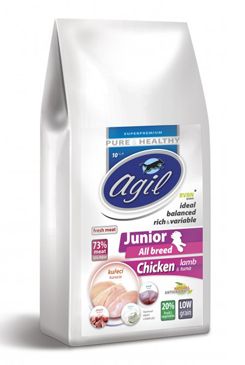 Agil Junior All Breed Low Grain Chicken,Lamb,Tuna 10kg